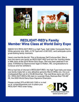 REDLIGHT-RED Family Member at World Dairy Expo