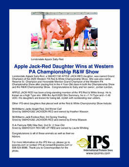 566ho1192 APPLE JACK Daughter Wins