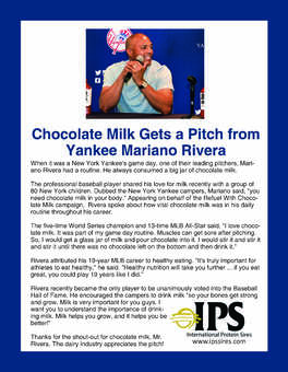 Mariano Rivera Promotes Chocolate Milk