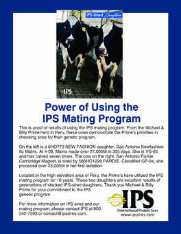 IPS Mating Program in Peru