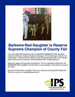 Barbwire-Red Reserve Supreme Champion 